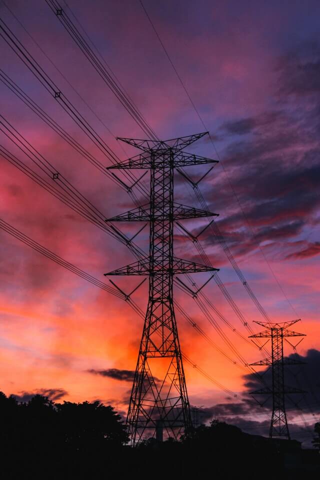 Pylons at sunset