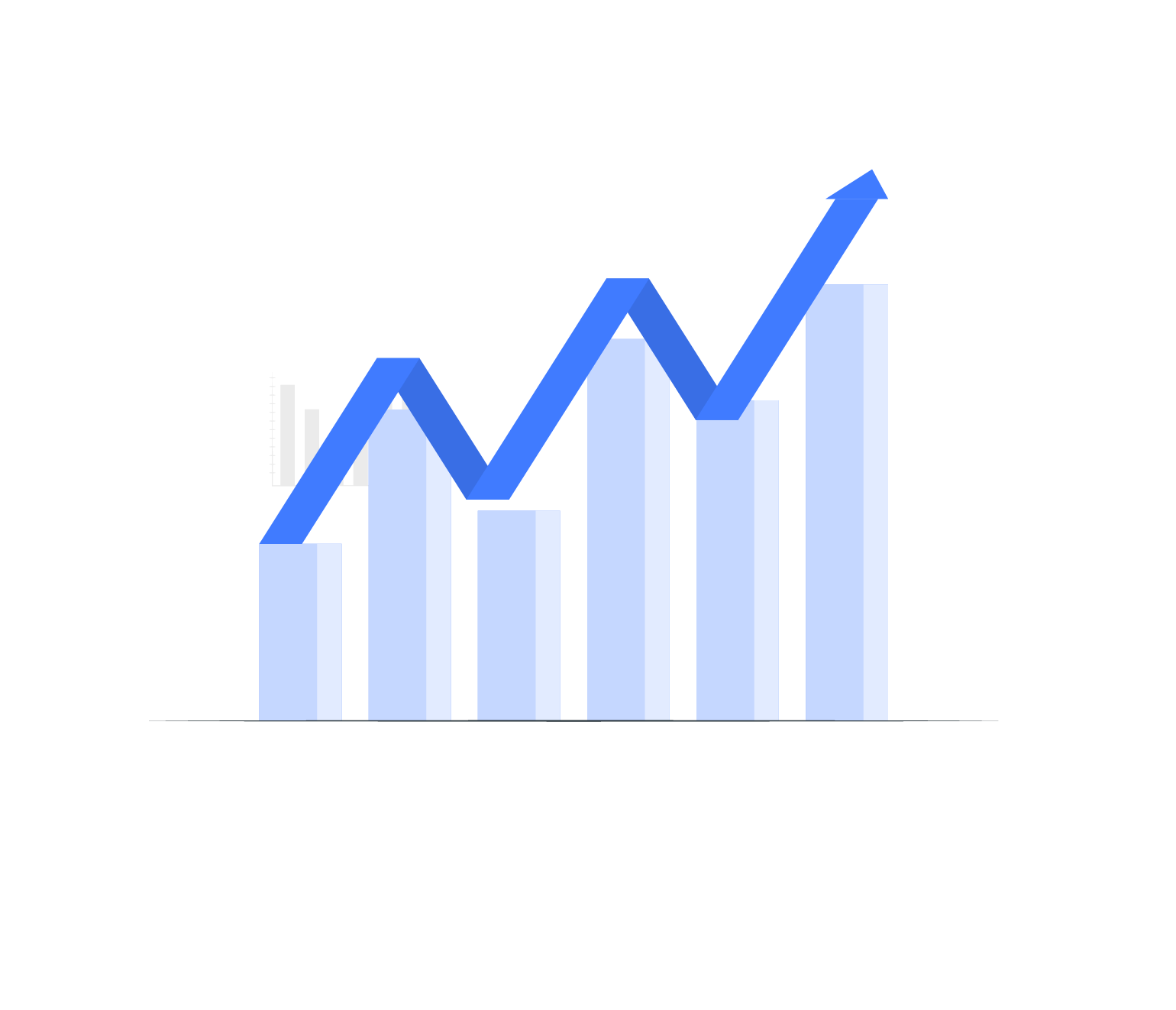 blue chart showing growth illustration