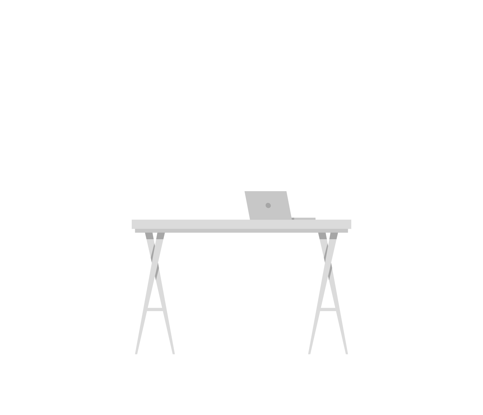 Grey modern studio desk illustration
