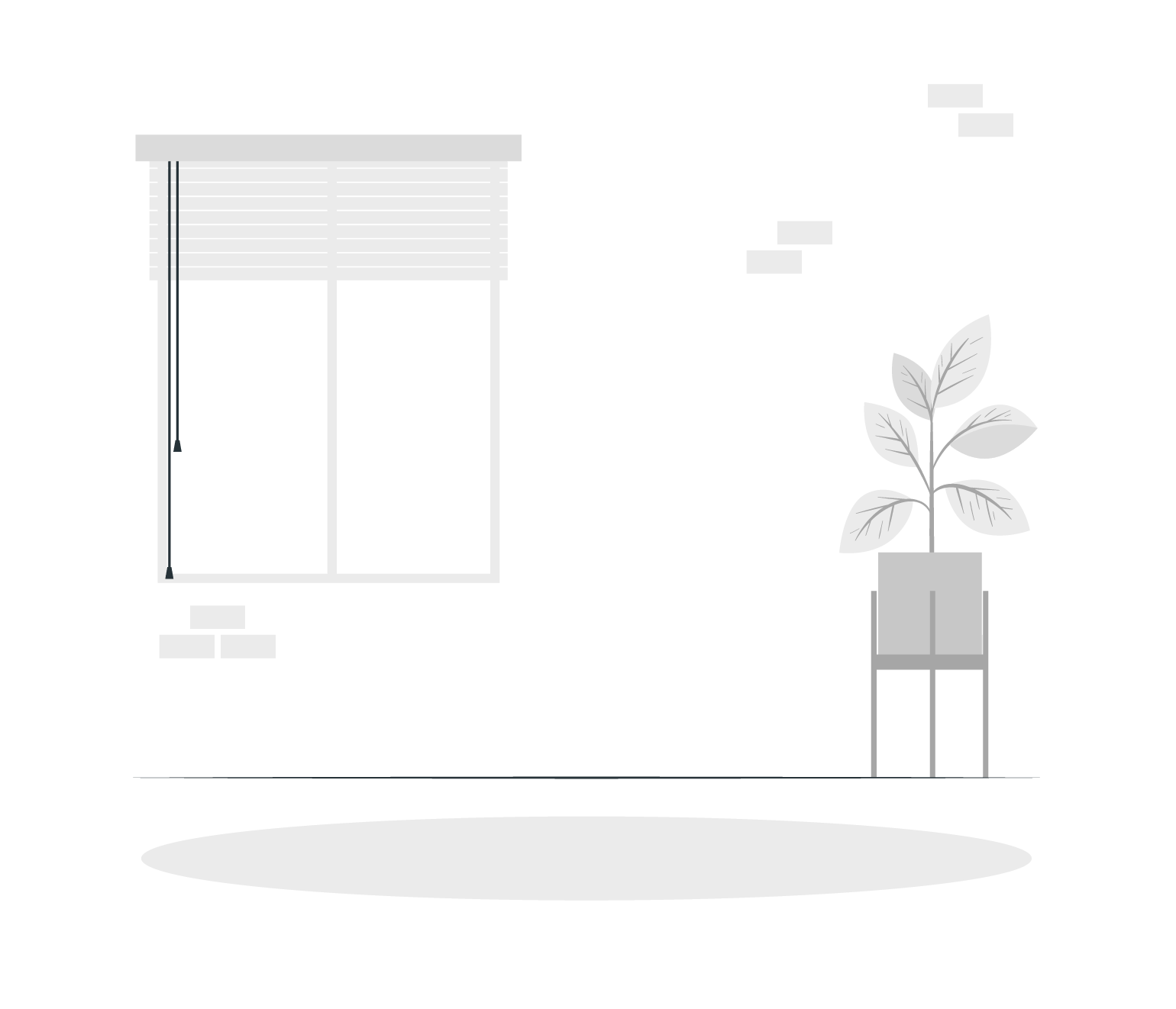 grey house interior furnishings illustration