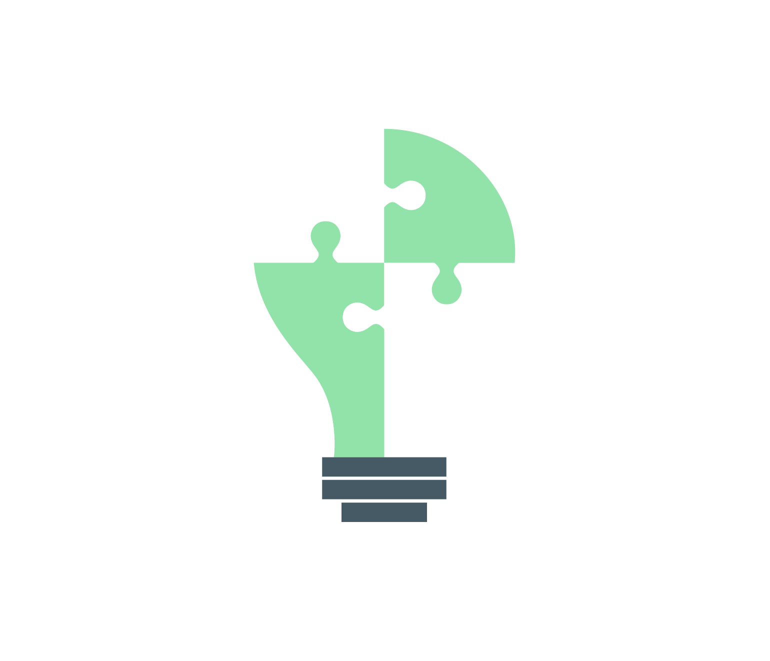 green lightbulb jigsaw illustration